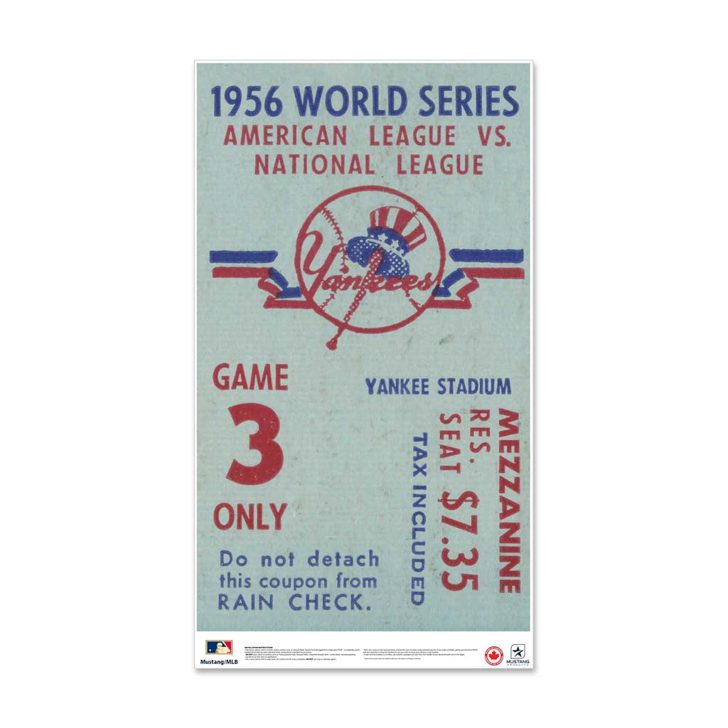 24 Repositionable W Series Ticket New York Yankees Centre 1956G3C