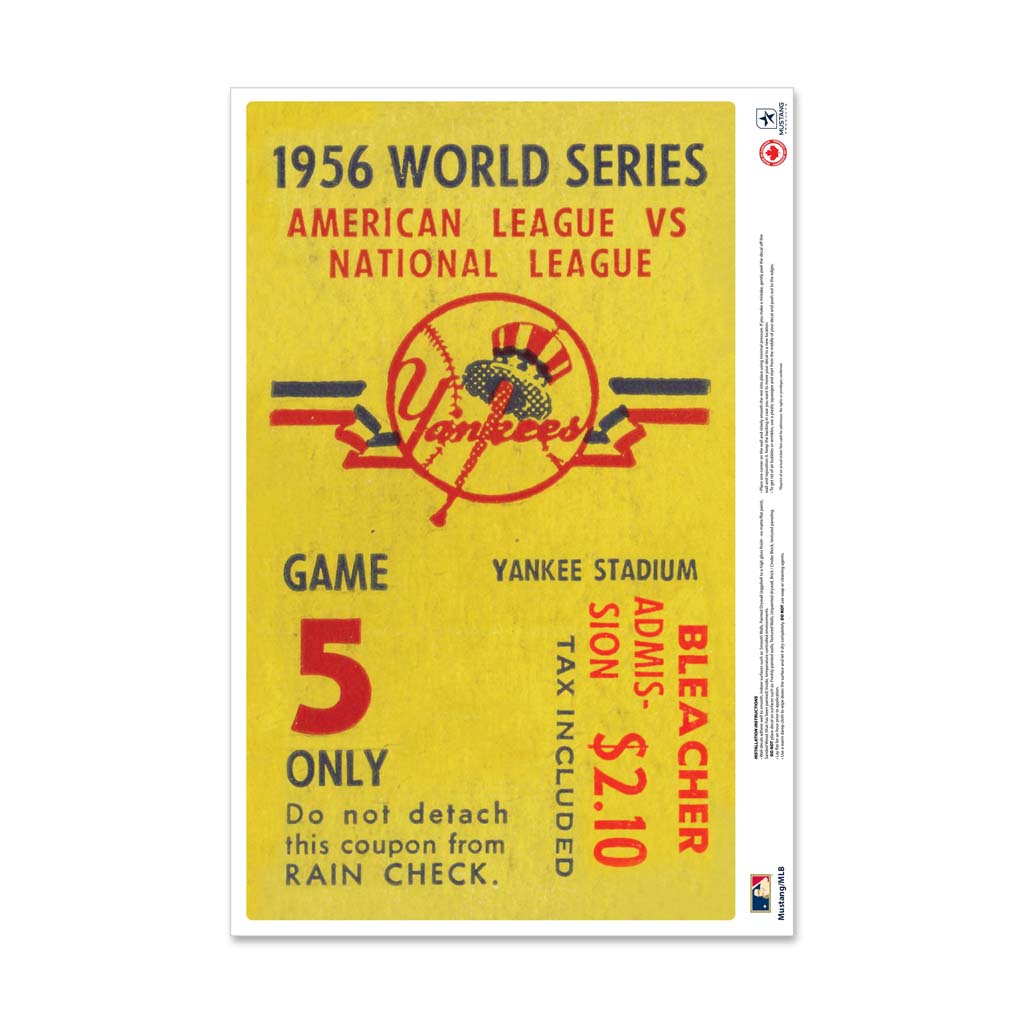24 Repositionable W Series Ticket New York Yankees Centre 1956G5C