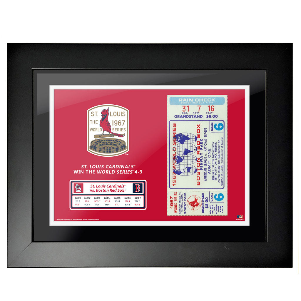 12x16 World Series Ticket Framed Boston Red Sox 1967 G6