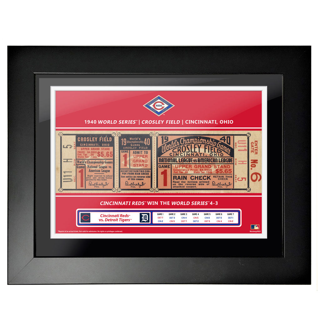 12x16 World Series Ticket Framed Cincinnati Reds 1940 G1