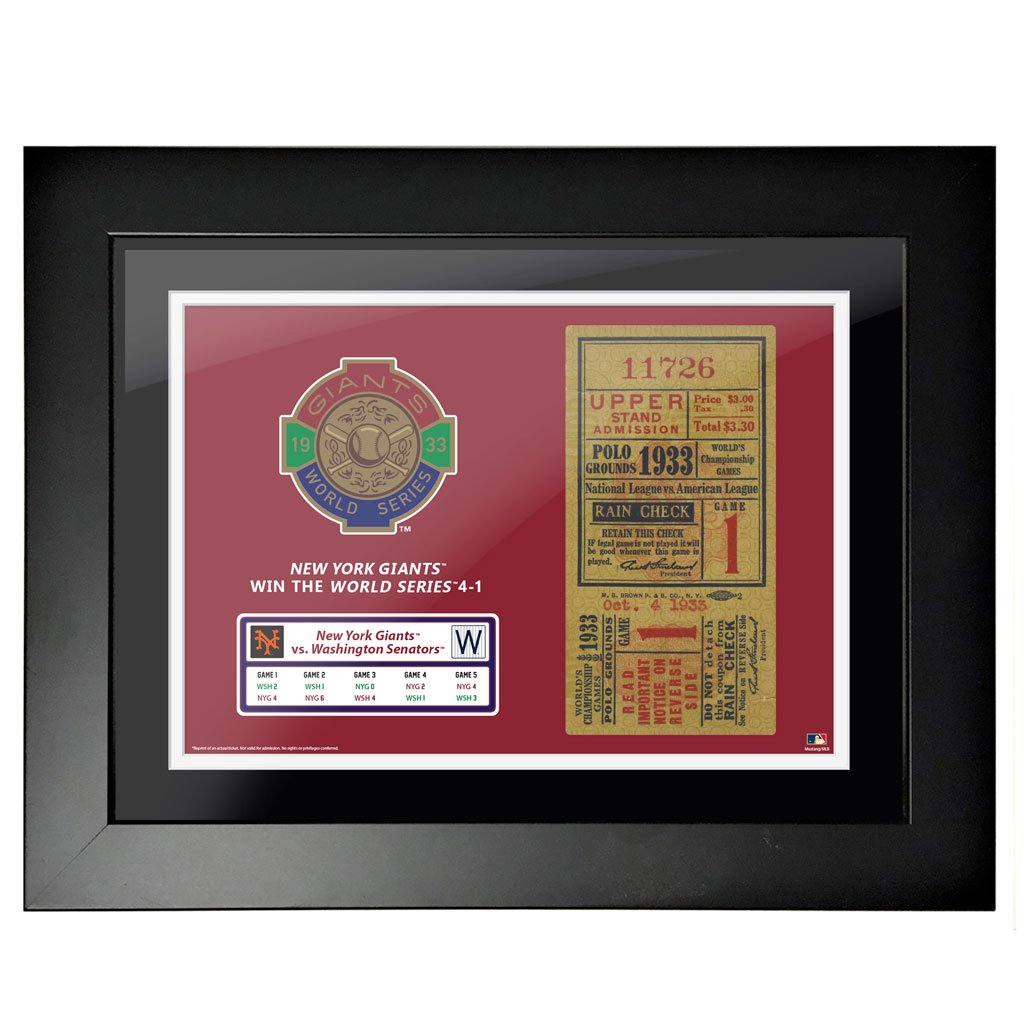 12x16 World Series Ticket Framed New York Giants 1933 G1