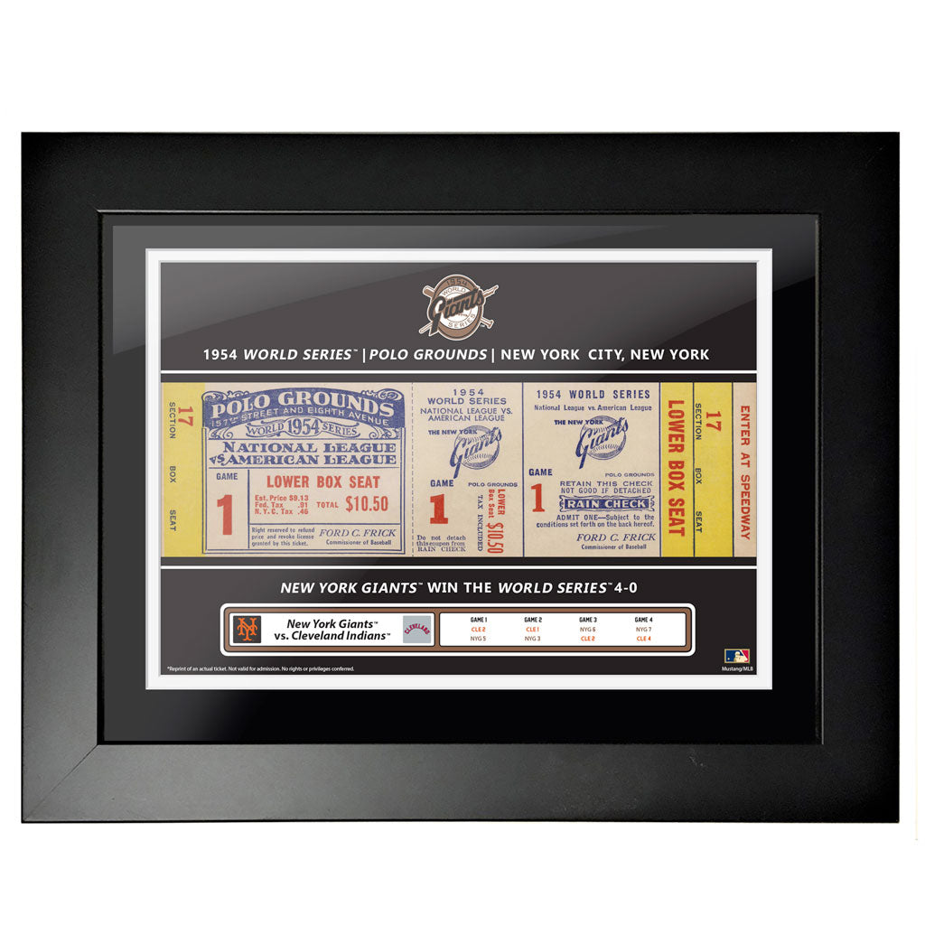 12x16 World Series Ticket Framed New York Giants 1954 G1