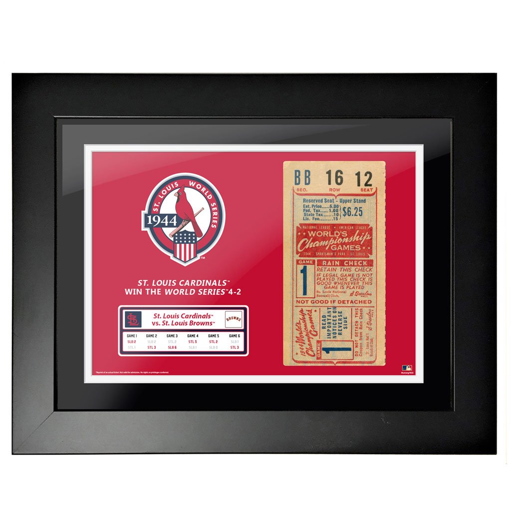12x16 World Series Ticket Framed St. Louis Cardinals 1944 G1
