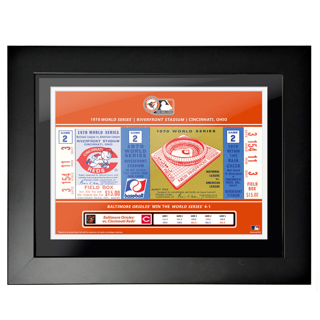 18x24 World Series Ticket Framed Cincinnati Reds 1970 G2