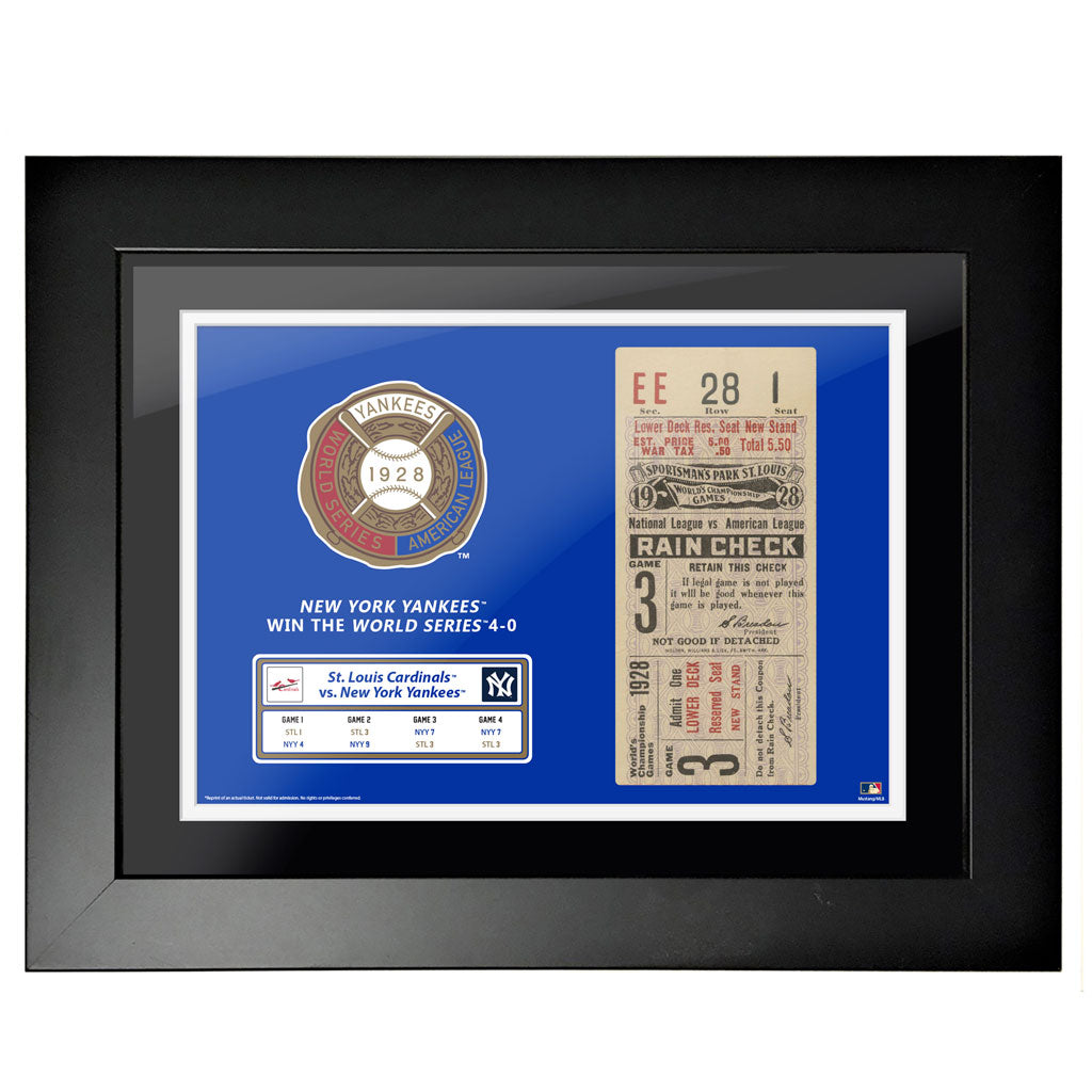 18x24 World Series Ticket Framed St. Louis Cardinals 1928 G3