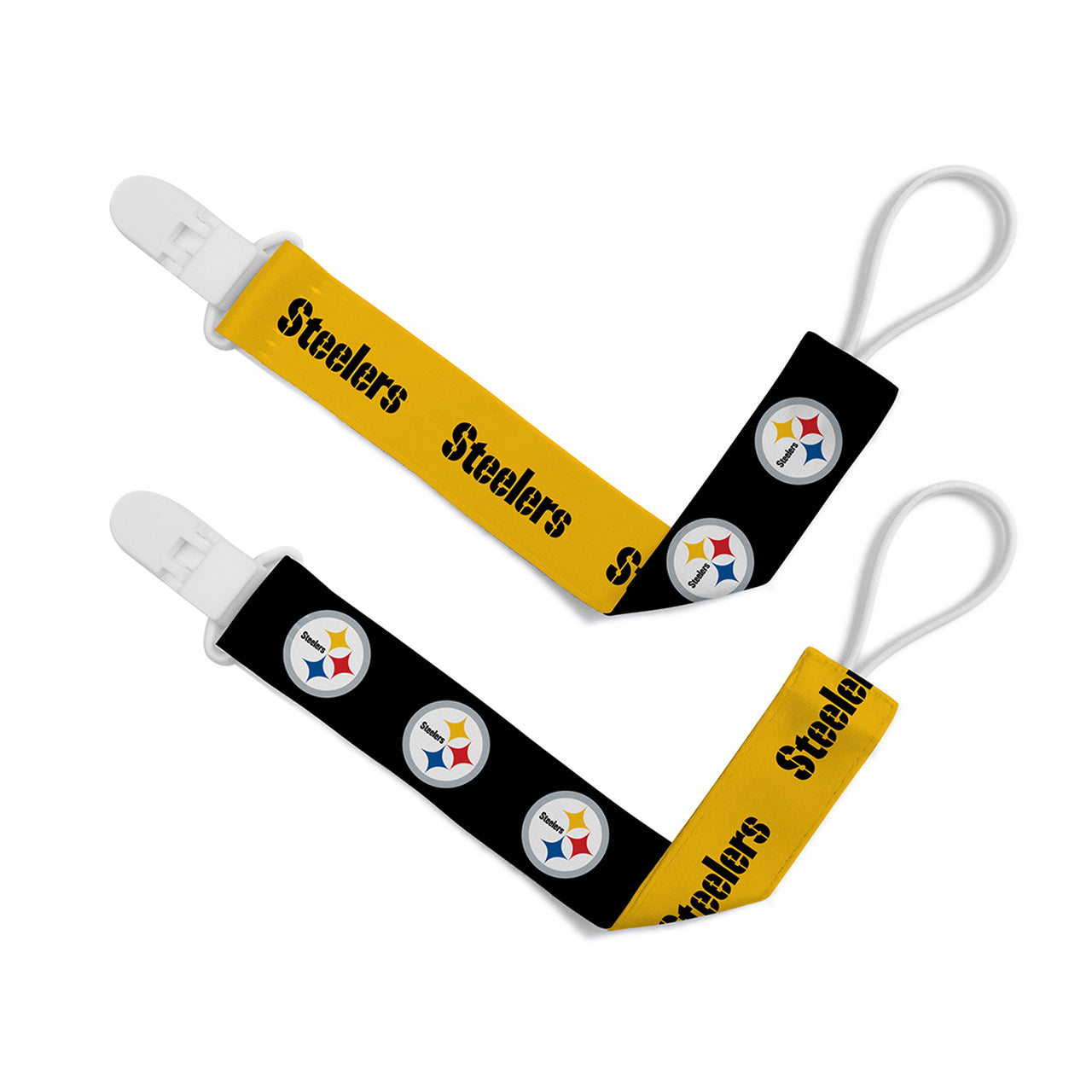 PITTSBURGH STEELERS PACIFIER CLIP 2-PACK