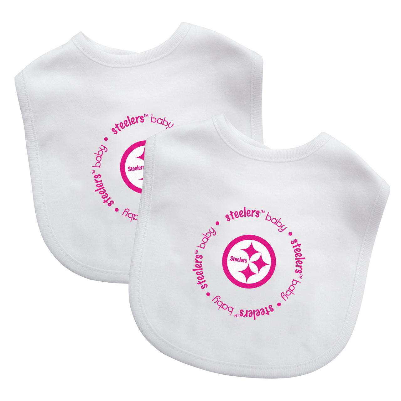 BABY FANATICS NFL PITTSBURGH STEELERS 2-PACK BIBS - PINK