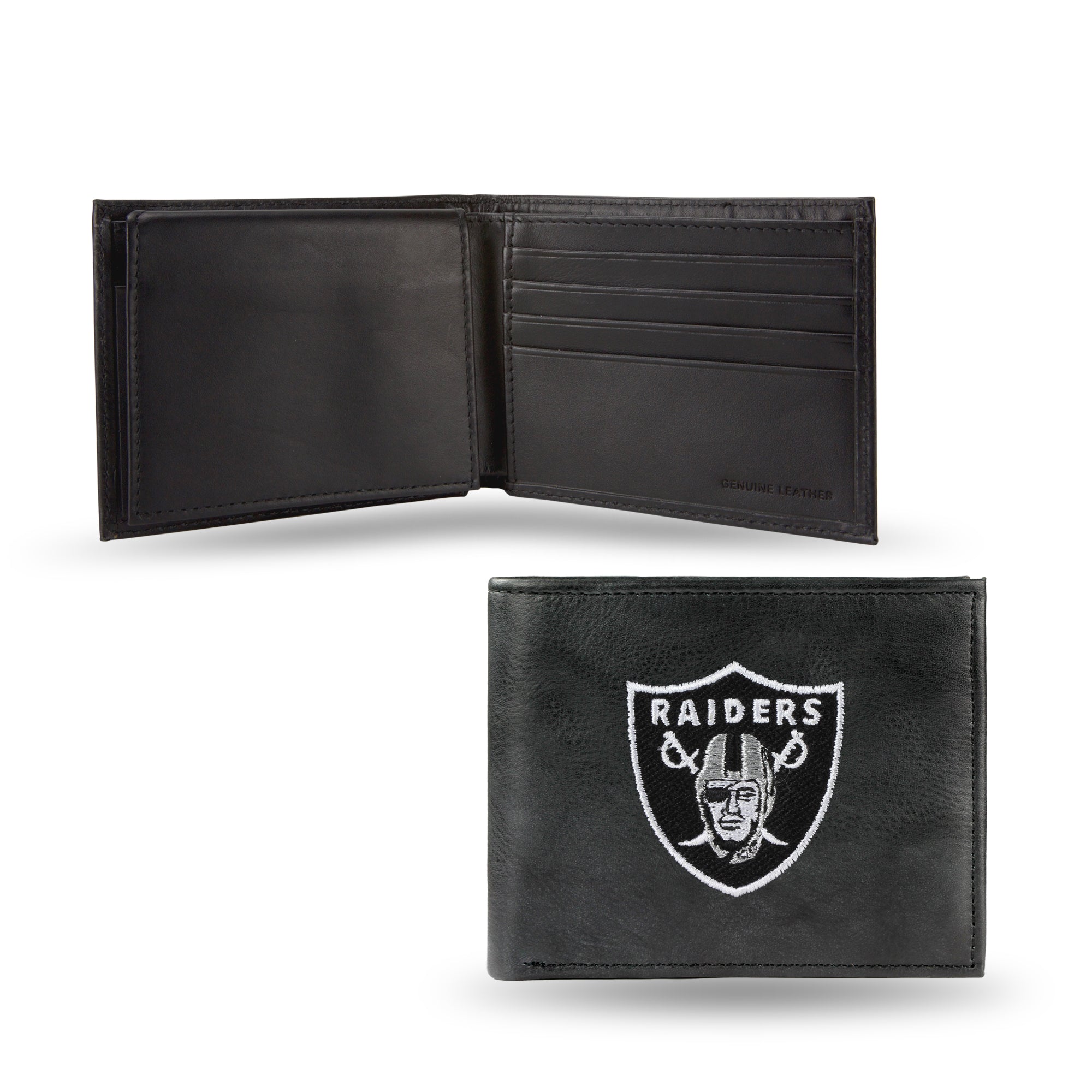 NFL Las Vegas Raiders Embroidered Genuine Leather Billfold Walle