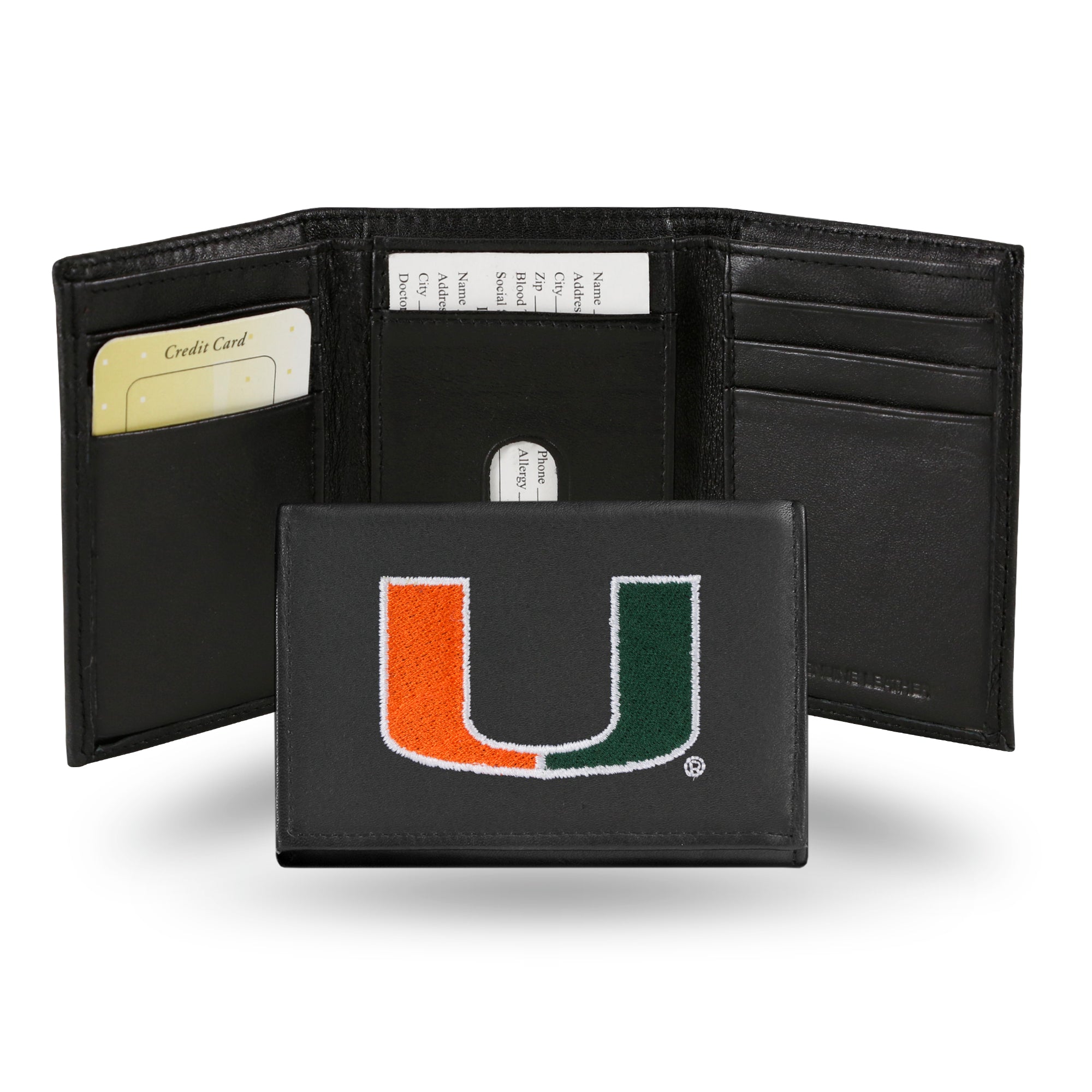 Miami Hurricanes Embroidered Tri-Fold Wallet