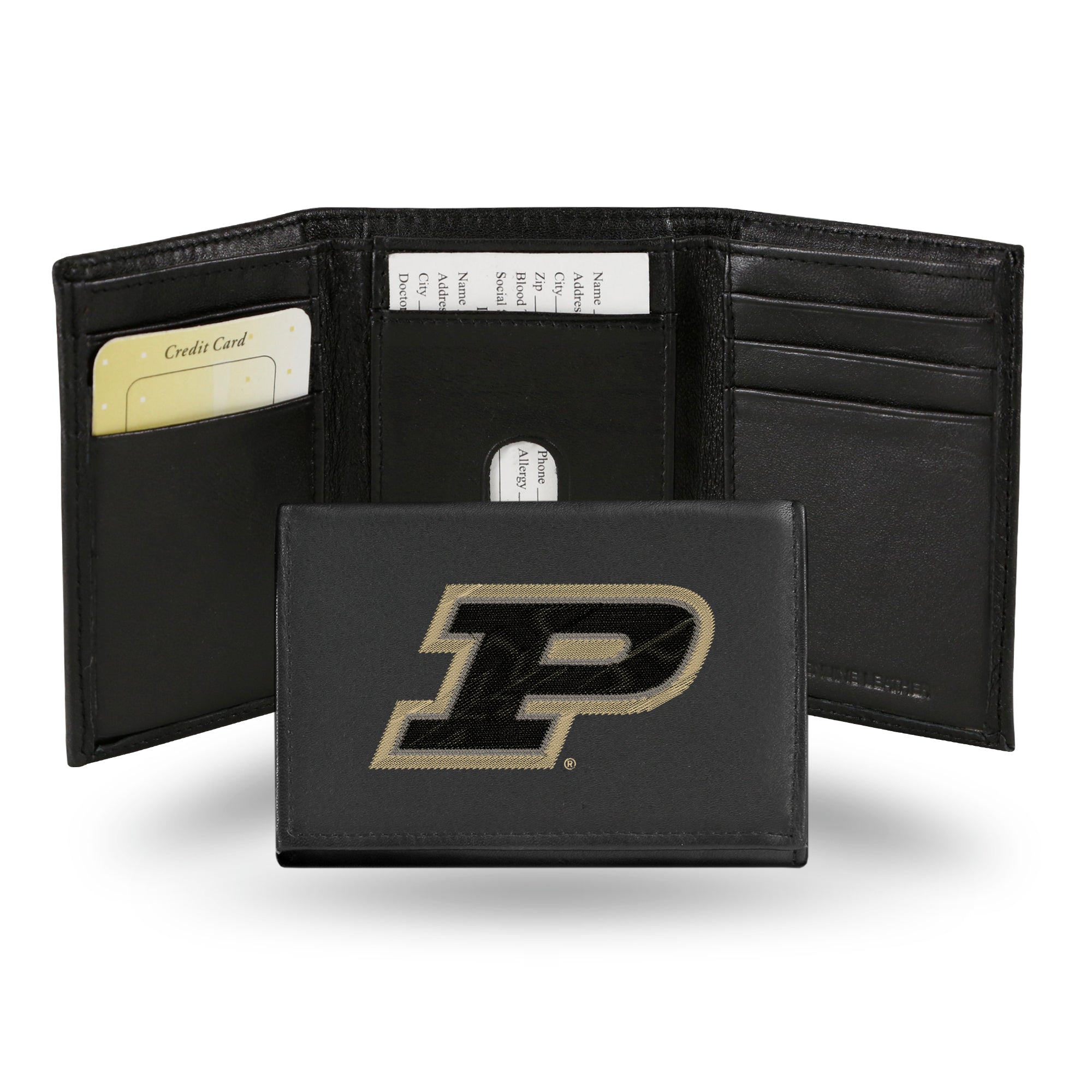 Purdue Boilermakers Embroidered Tri-Fold Wallet