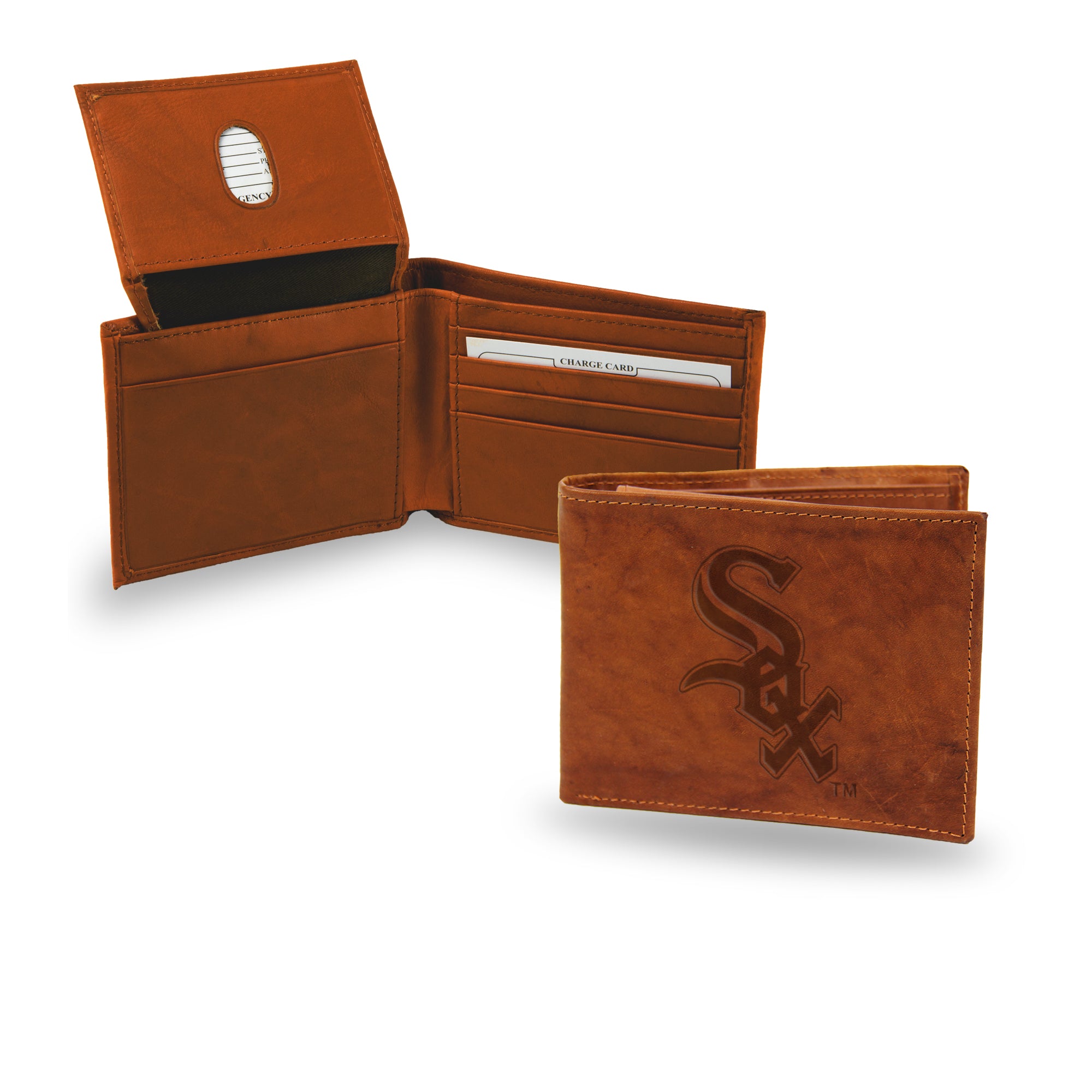 Chicago White Sox Genuine Leather Embossed Pecan Billfold Wallet