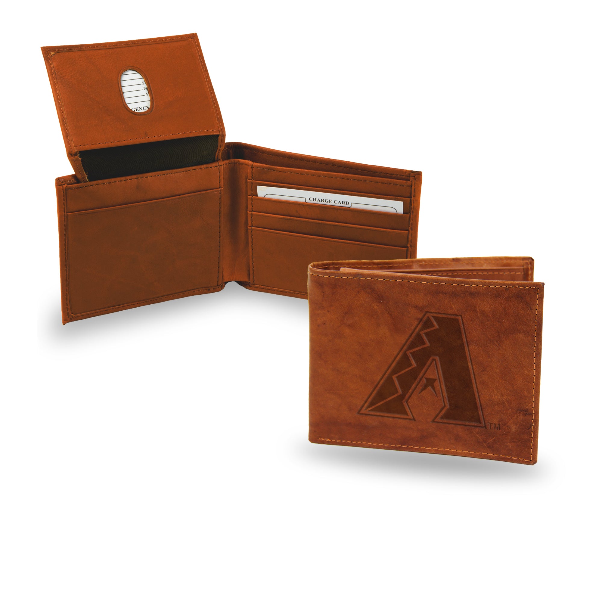 Arizona Diamondbacks Genuine Leather Embossed Pecan Billfold Wallet