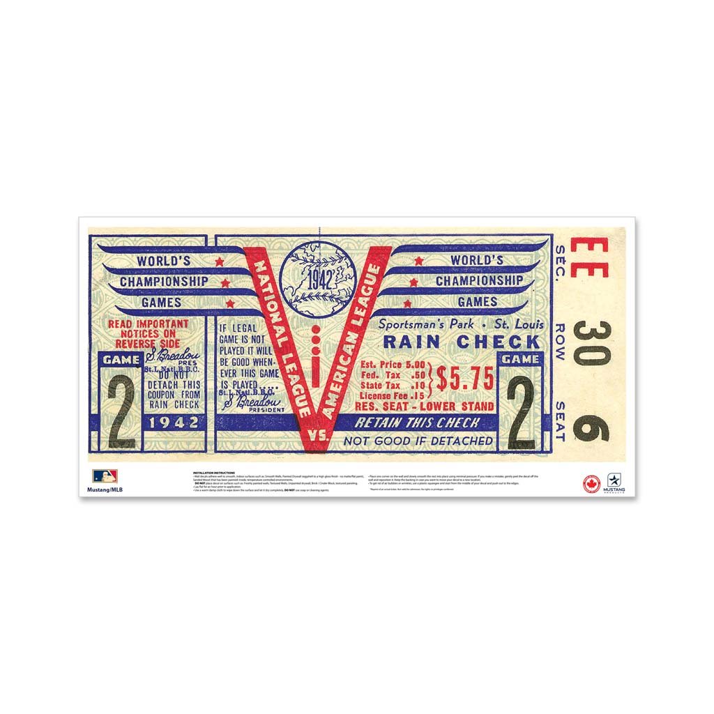 24 Repositionable W Series Ticket St. Louis Cardinals 1942G2