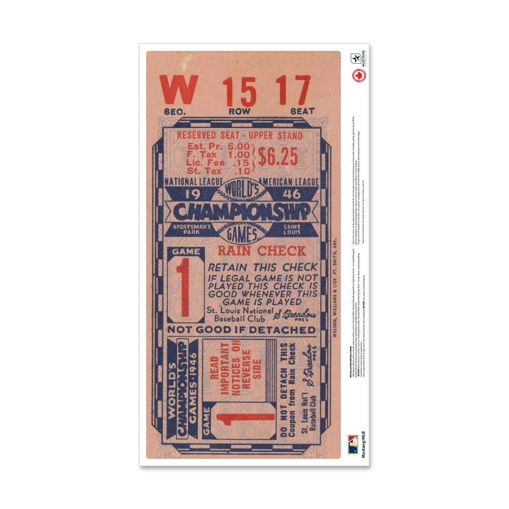 24 Repositionable W Series Ticket St. Louis Cardinals 1964G1