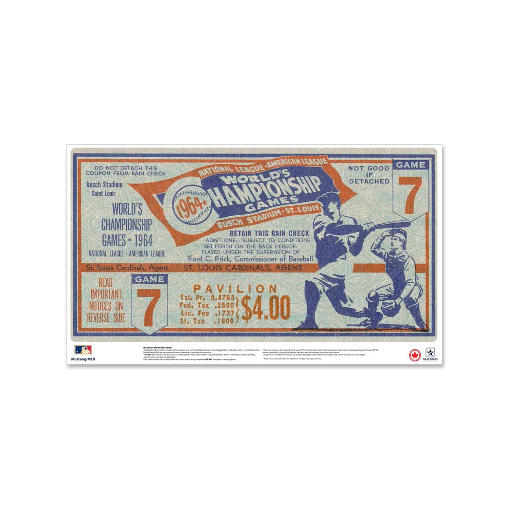 24 Repositionable W Series Ticket St. Louis Cardinals Right 1964G7R
