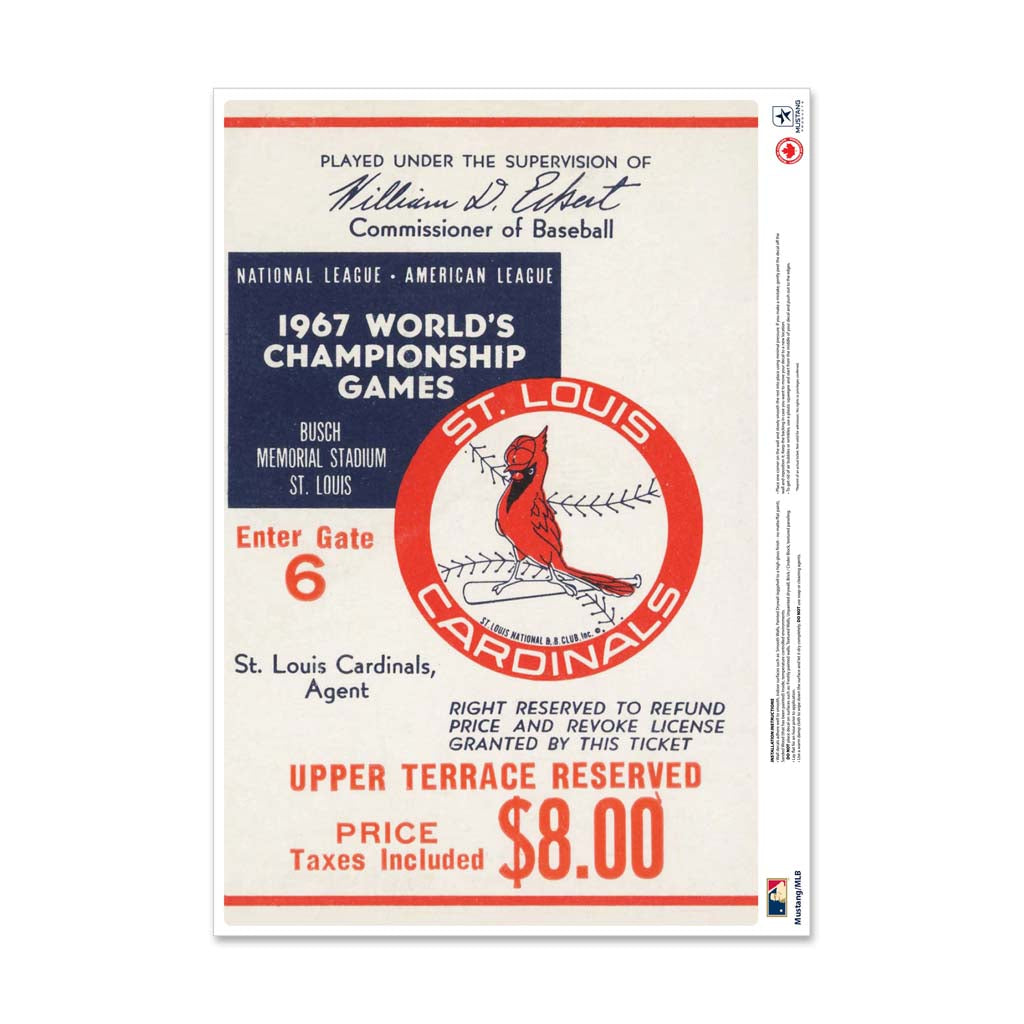 24 Repositionable W Series Ticket St. Louis Cardinals Left 1967G4L