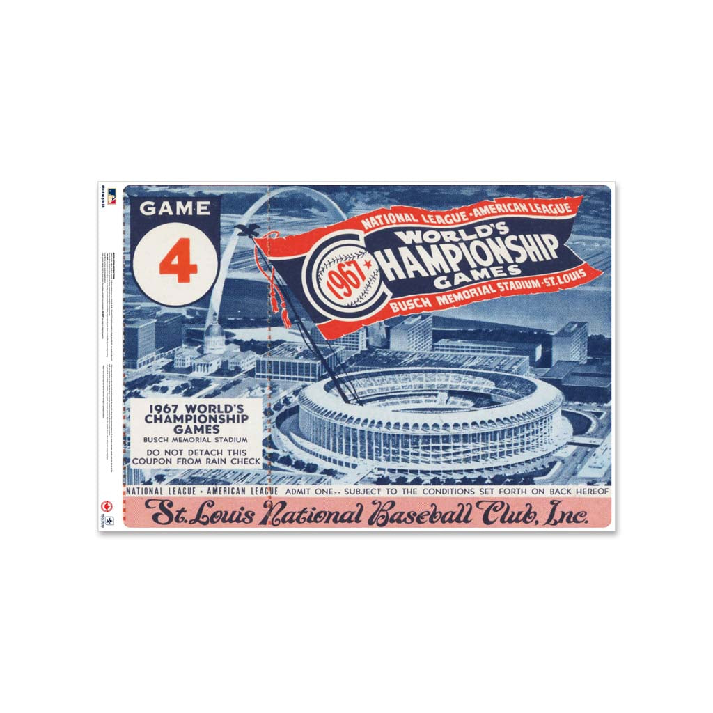 24 Repositionable W Series Ticket St. Louis Cardinals Centre 1967G4C