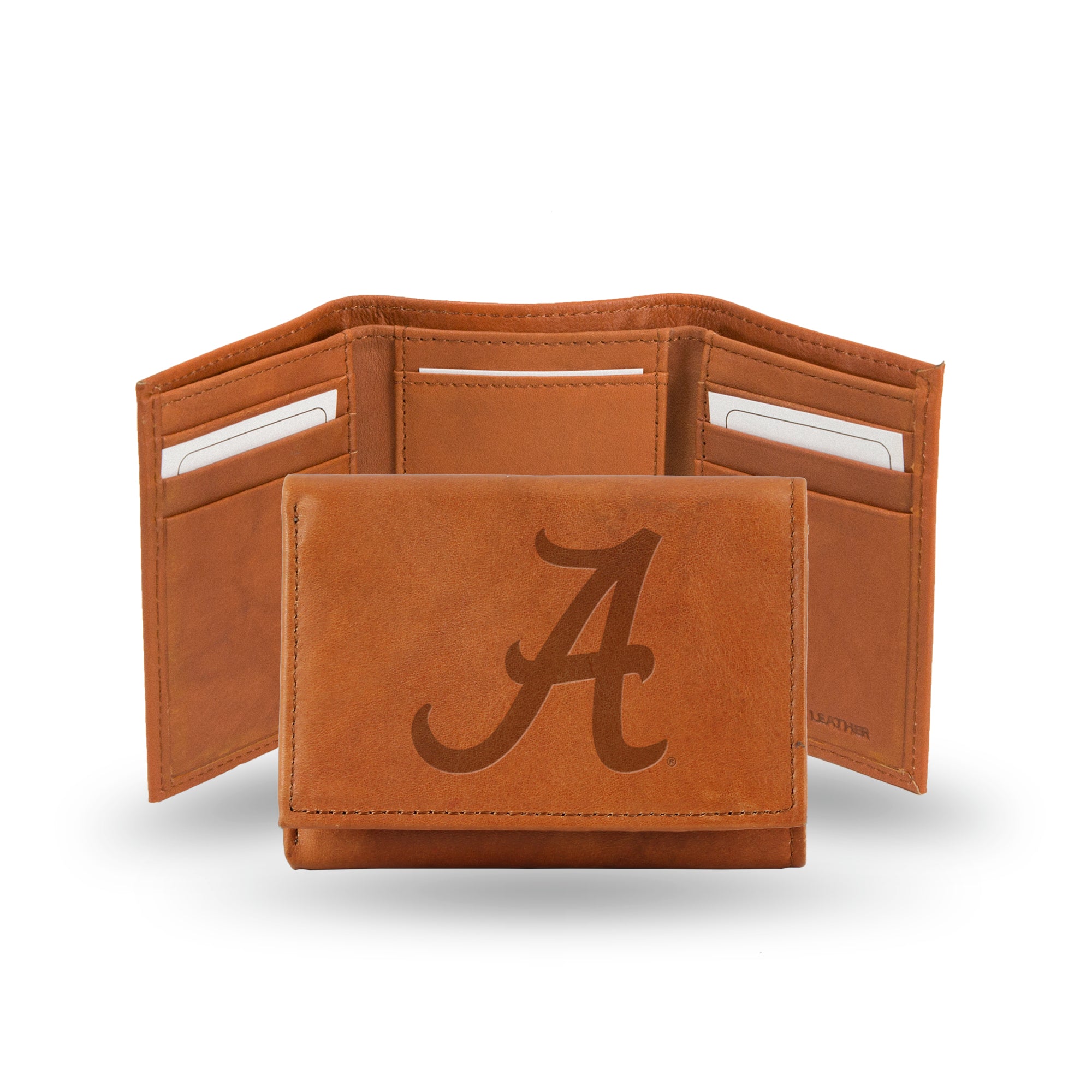 Alabama Crimson Tide Genuine Leather Pecan Tri-Fold Wallet