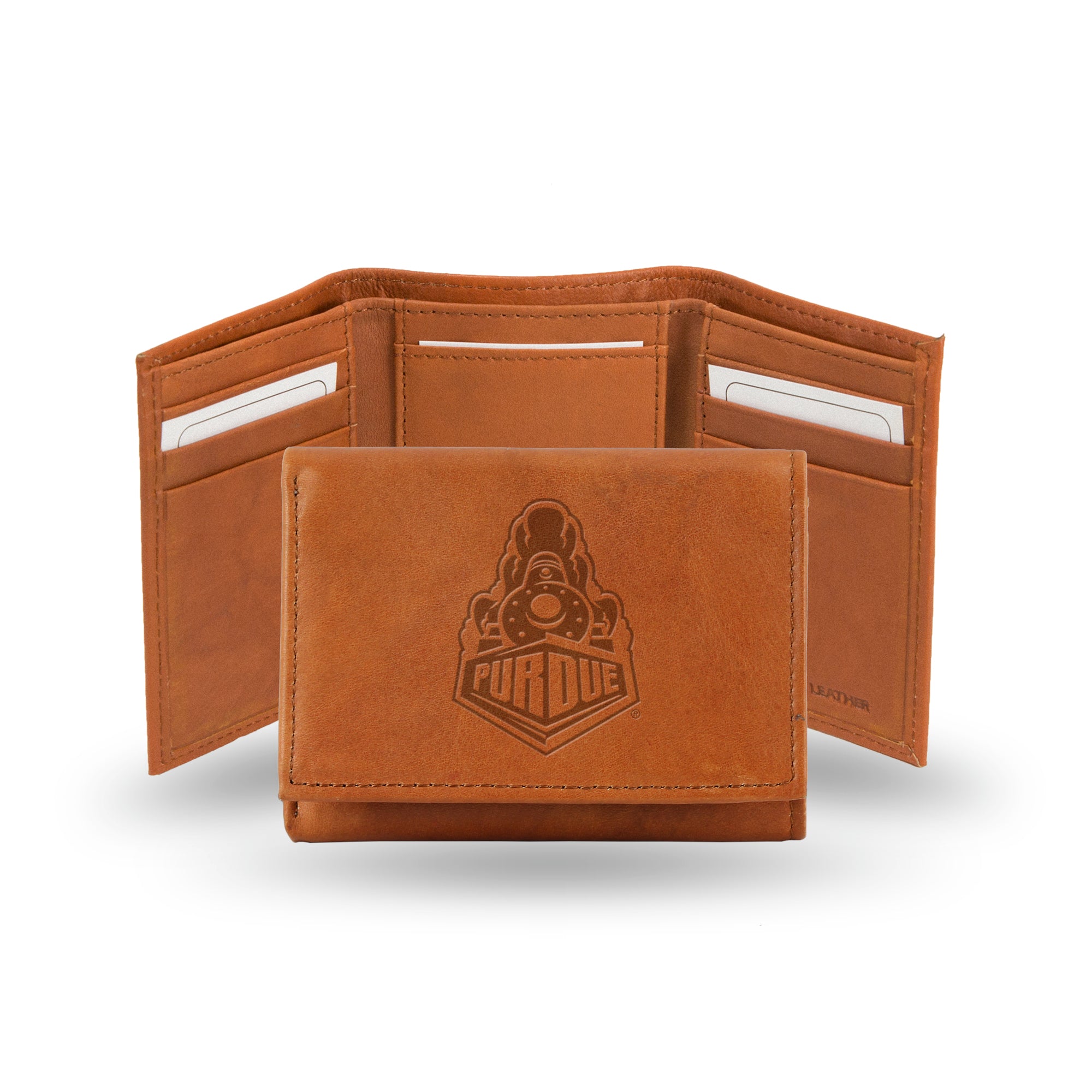 Purdue Boilermakers Genuine Leather Pecan Tri-Fold Wallet