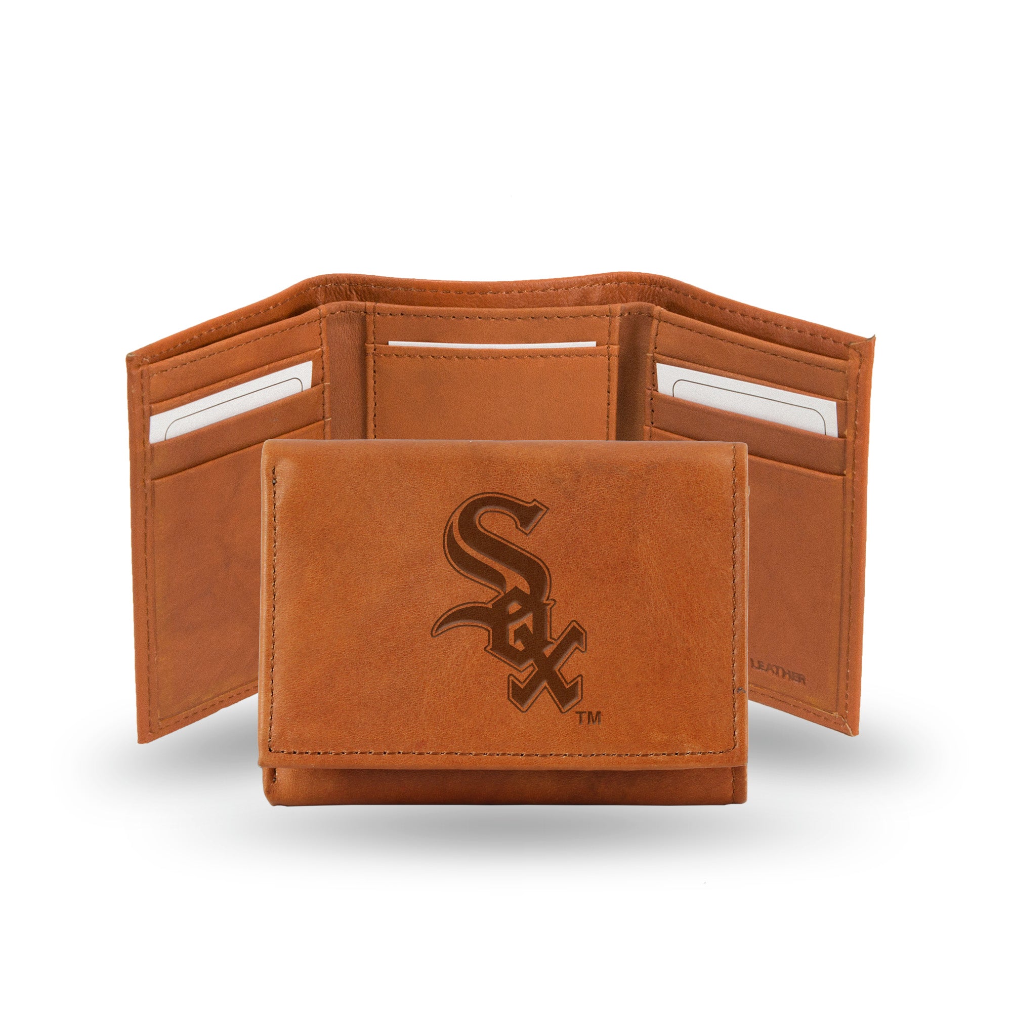 Chicago White Sox Genuine Leather Pecan Tri-Fold Wallet