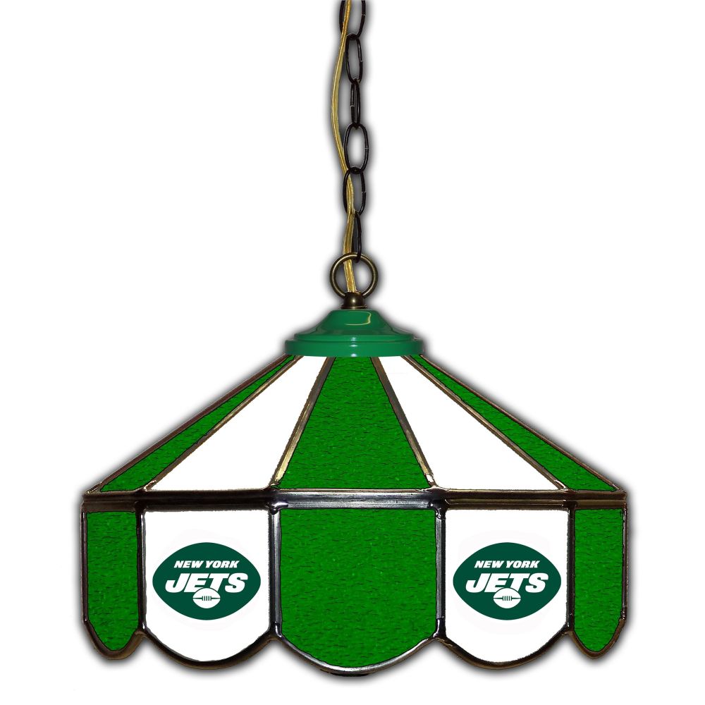 New York Jets 14-in. Stained Glass Pub Light