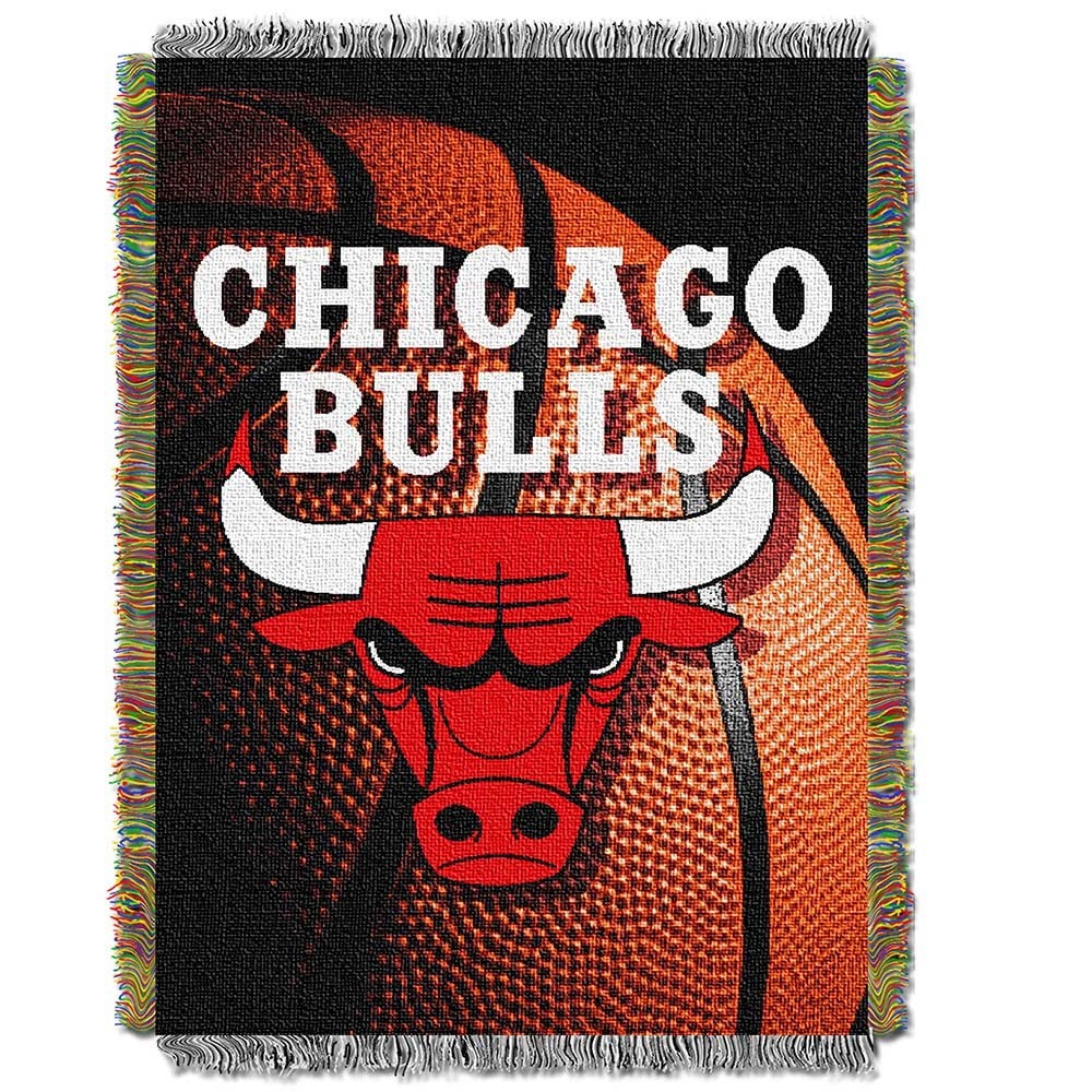 Chicago Bulls NBA Photo Real Woven Tapestry Throw Blanket