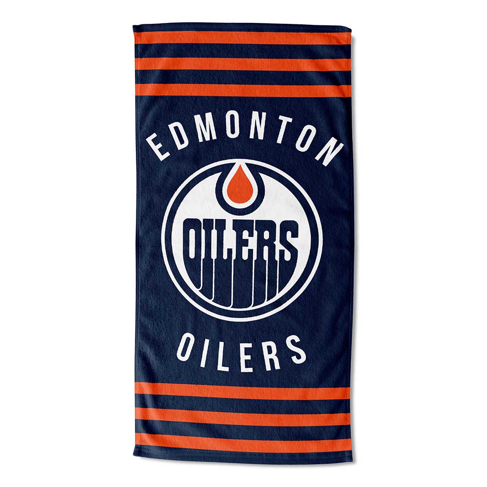 Edmonton Oilers NHL Stripes Beach Towel