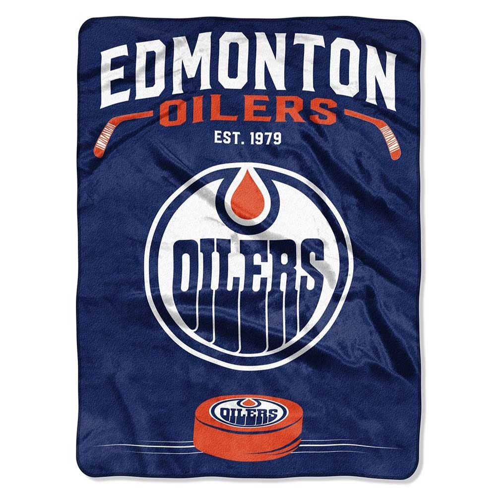 Edmonton Oilers NHL Inspired Raschel Throw Blanket