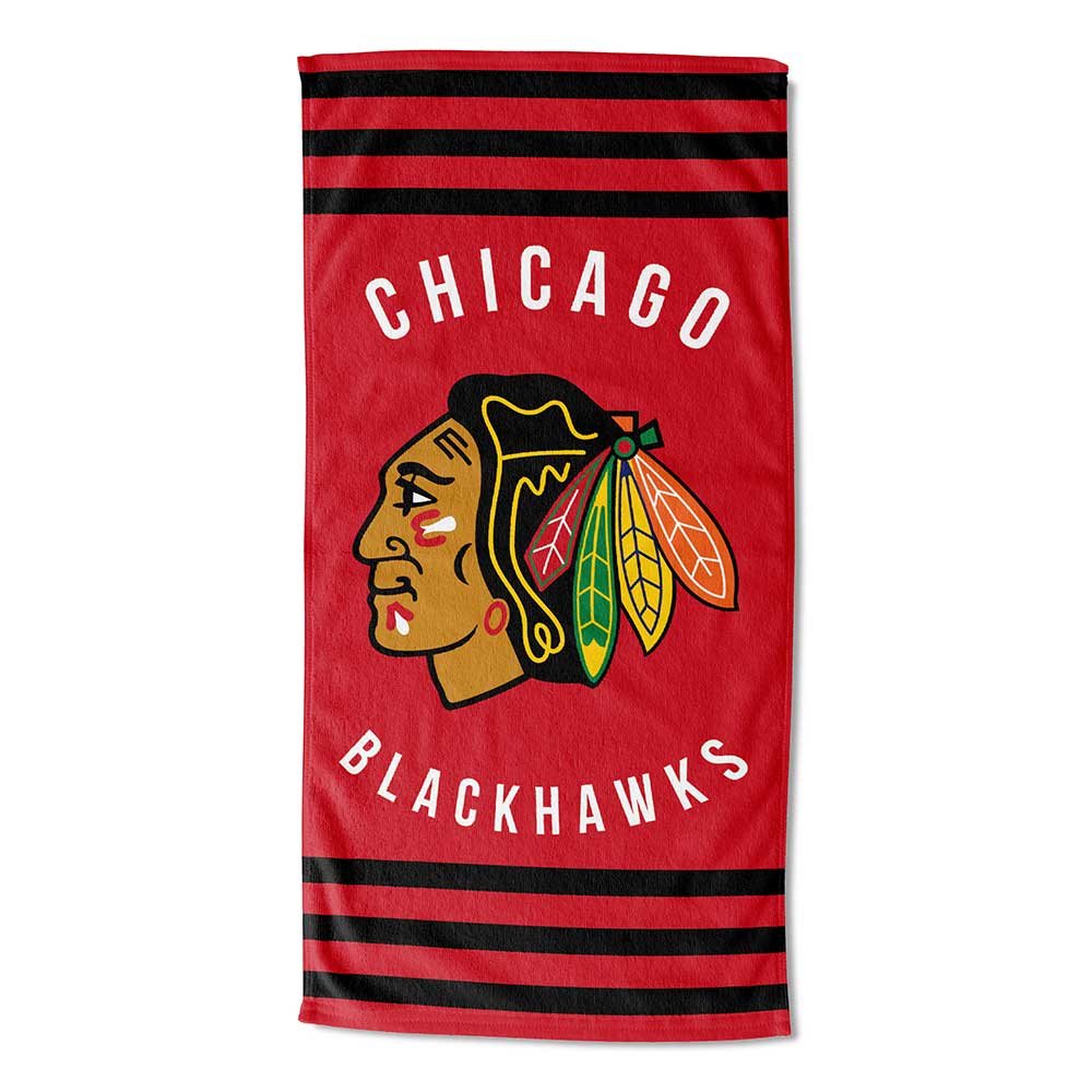 Chicago Blackhawks NHL Stripes Beach Towel