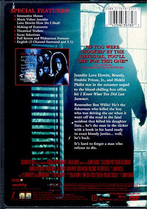 I Still Know What You Did Last Summer 1998 Jennifer Love Hewitt Dv Elvis Dvd Collector Movies Store