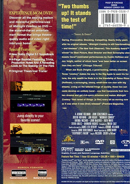 Midnight Cowboy (1969) - Dustin Hoffman DVD – Elvis DVD Collector ...