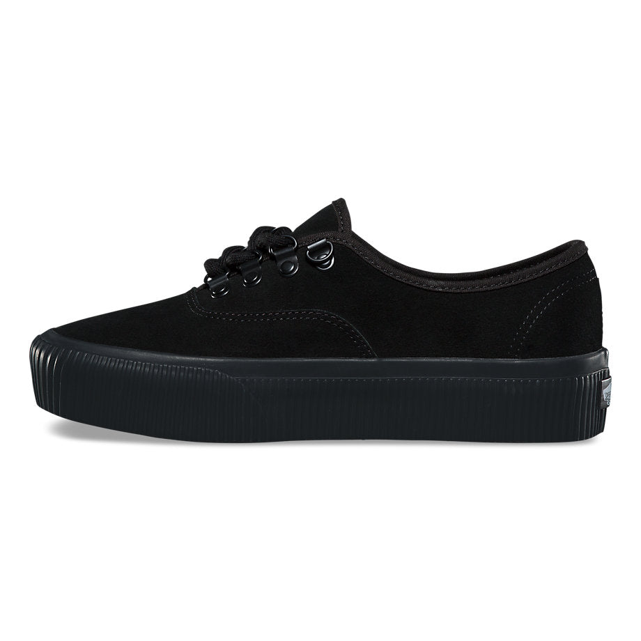 all black platform vans