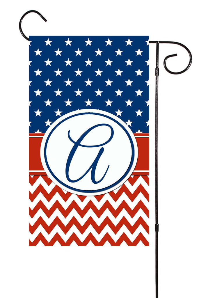 Patriotic Initial Garden Flag Shut The Front Door By Unique