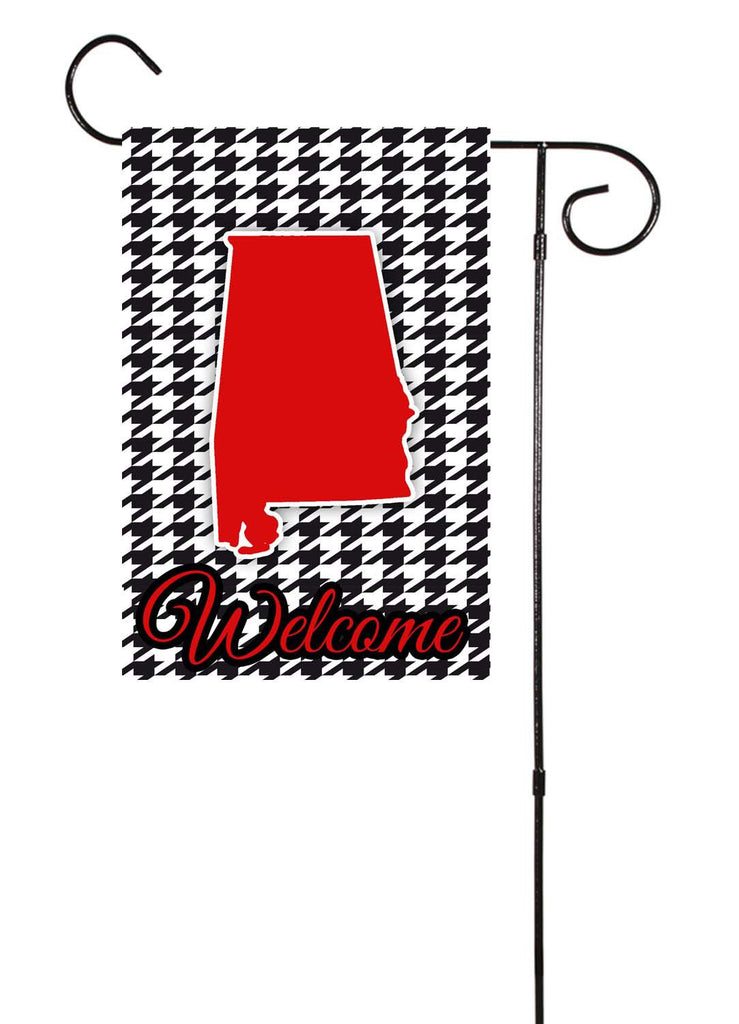 Alabama Houndstooth Garden Flag Shut The Front Door By Unique