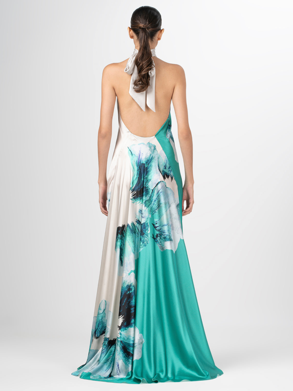 Sherry Dress Aqua Abstract Wave