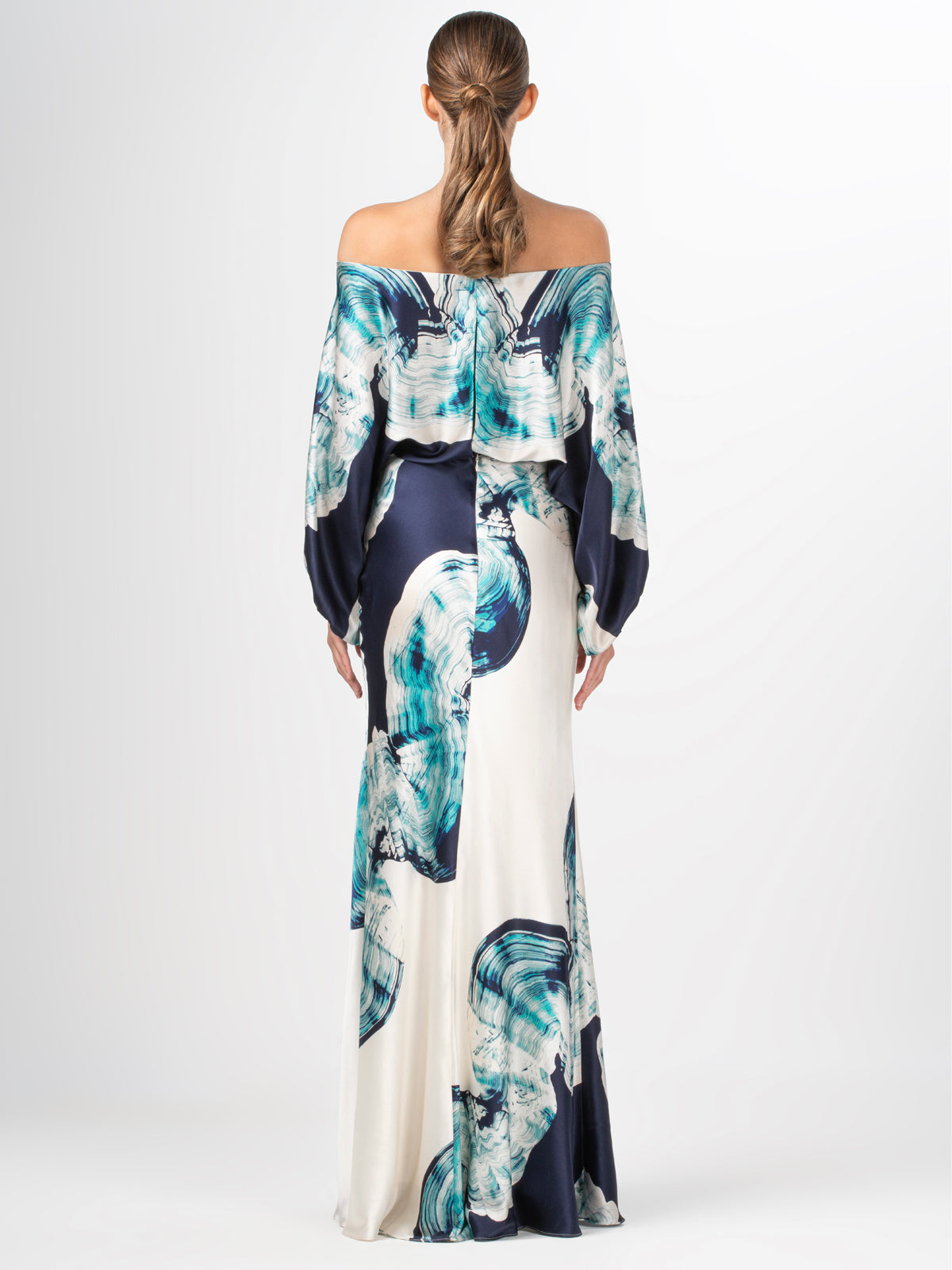 Rossi Dress Navy Abstract Wave