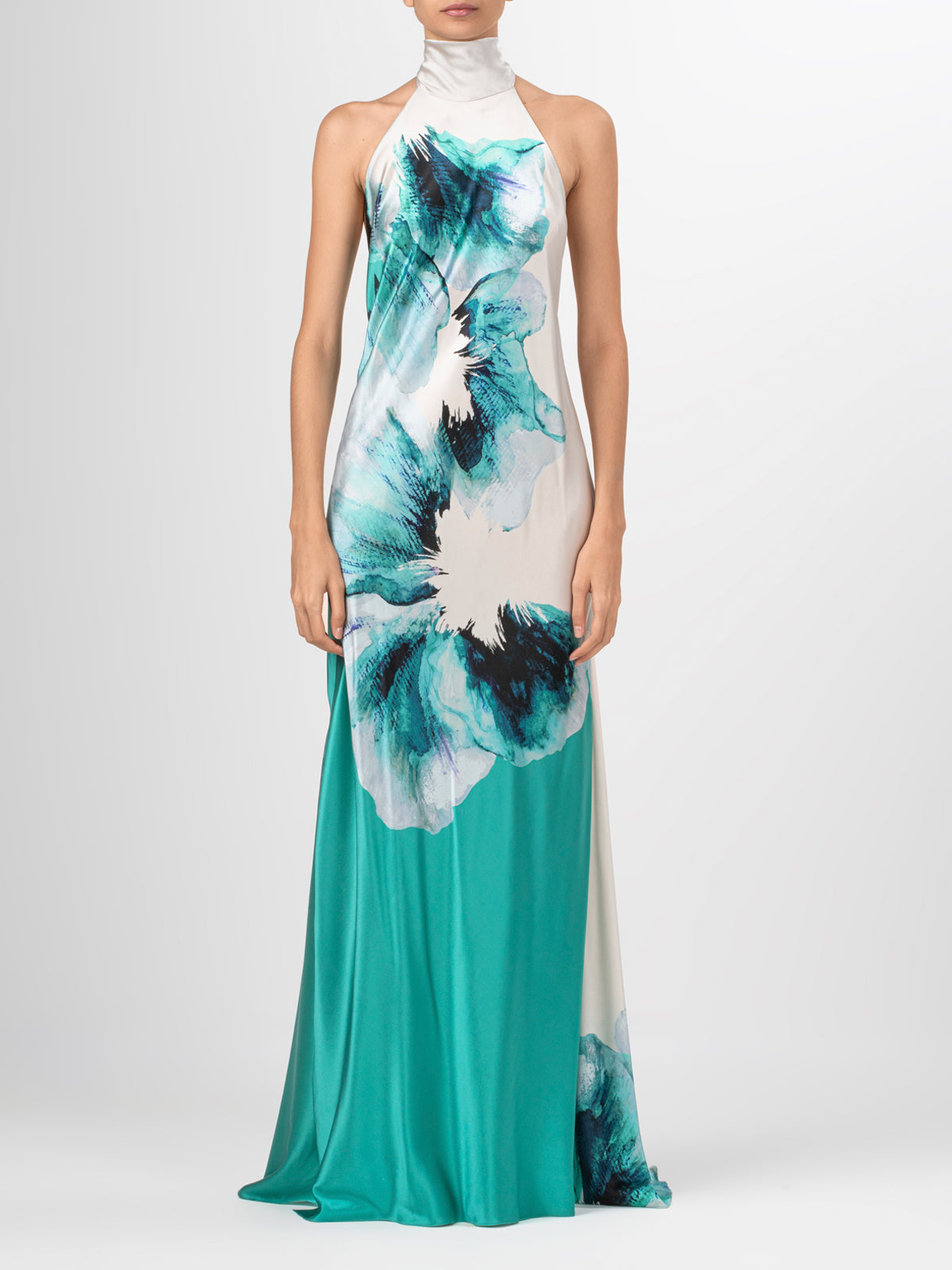 Sherry Dress Aqua Abstract Wave