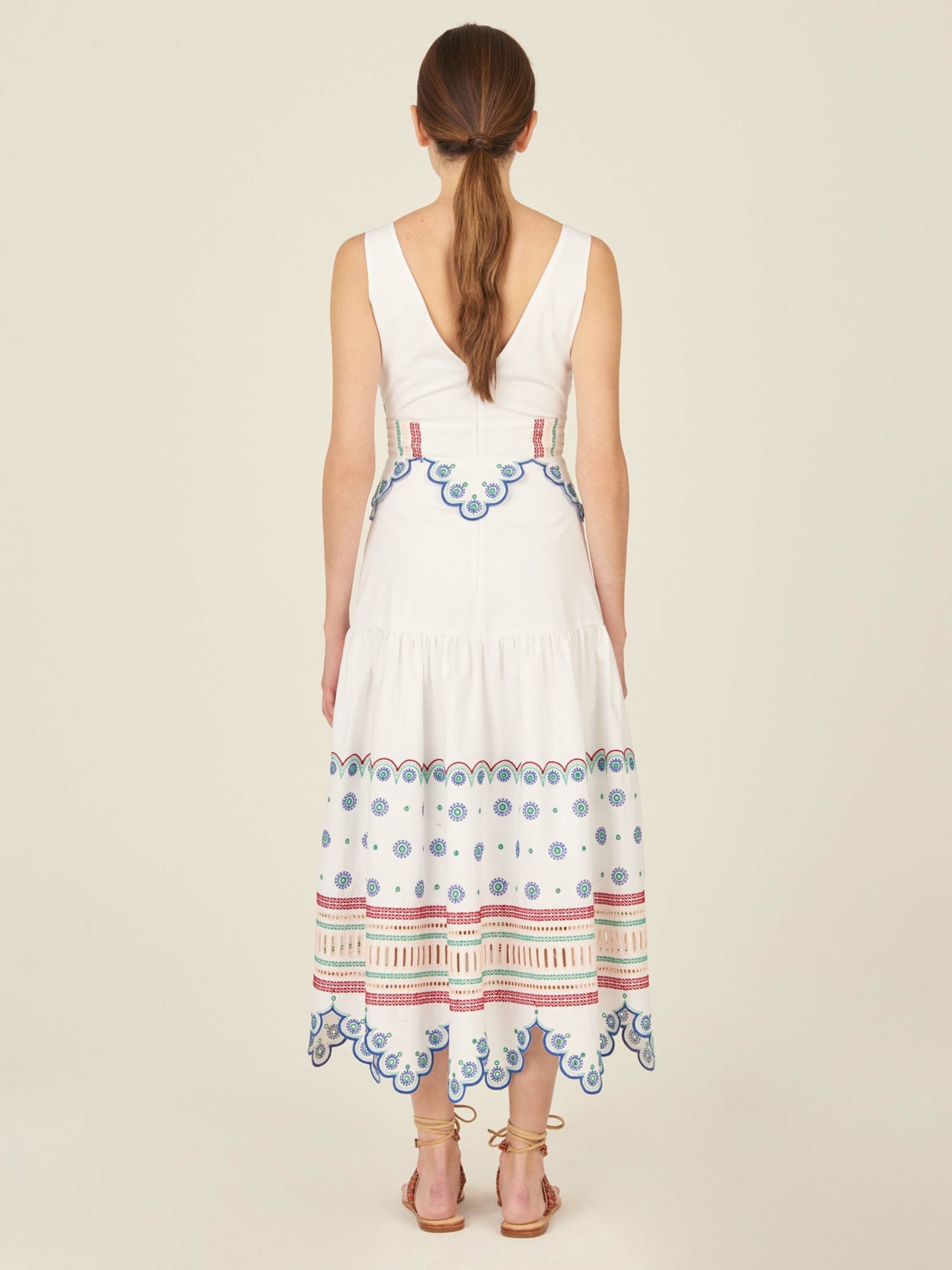 Biset Dress White Blue