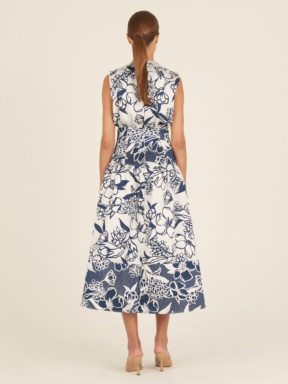 Nayla Dress Navy Whimsical Garden