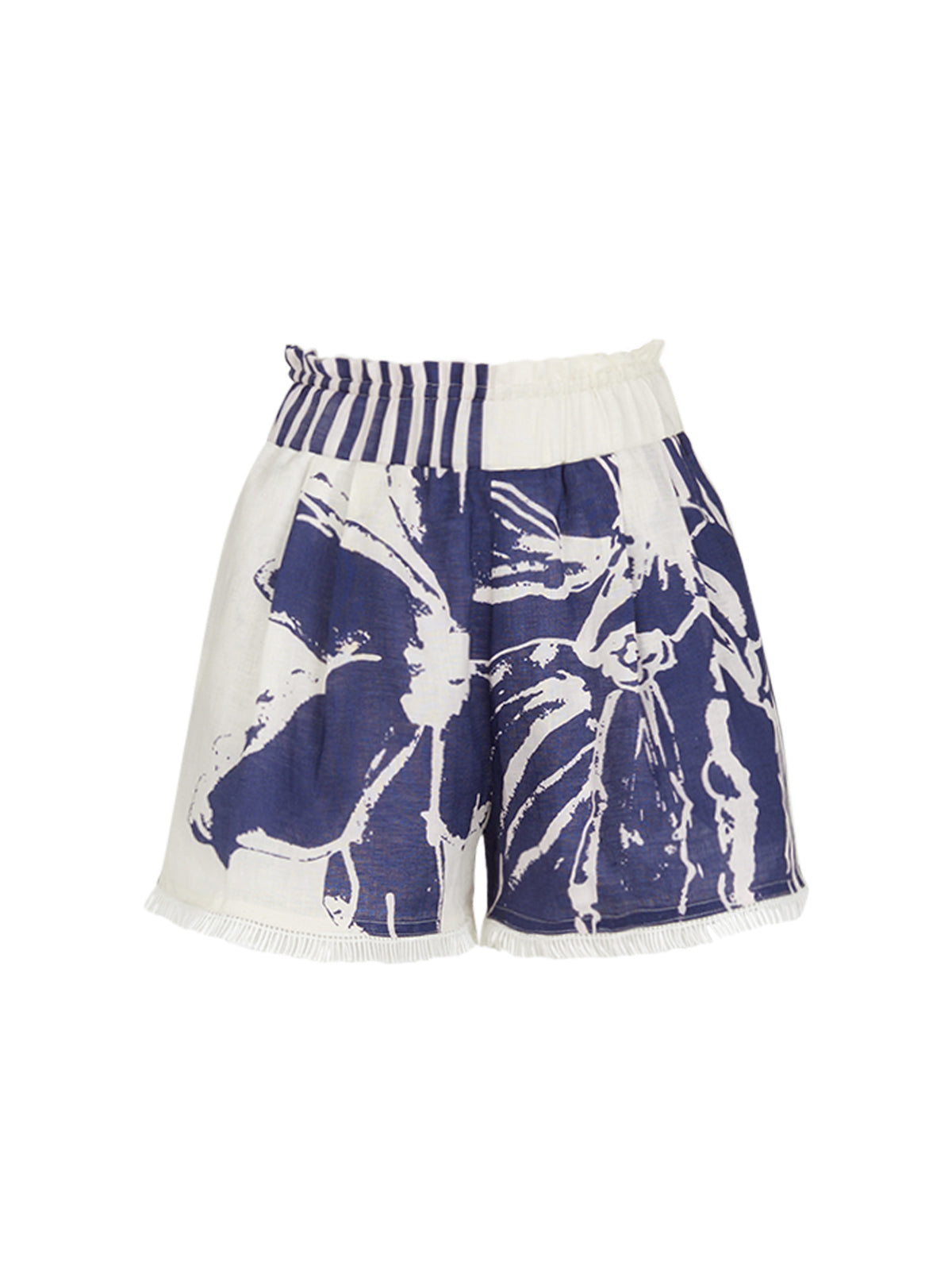 Adelson Short Azure Floral Stripes