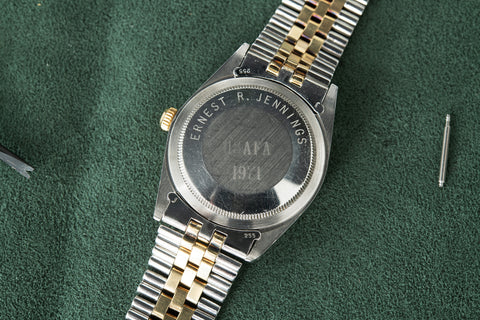 *Unpolished* 1968 Rolex Two-Tone Datejust "Thunderbird" Turn-O-Graph (Ref. 1625) Silver Dial "United States Air Force Academy"
