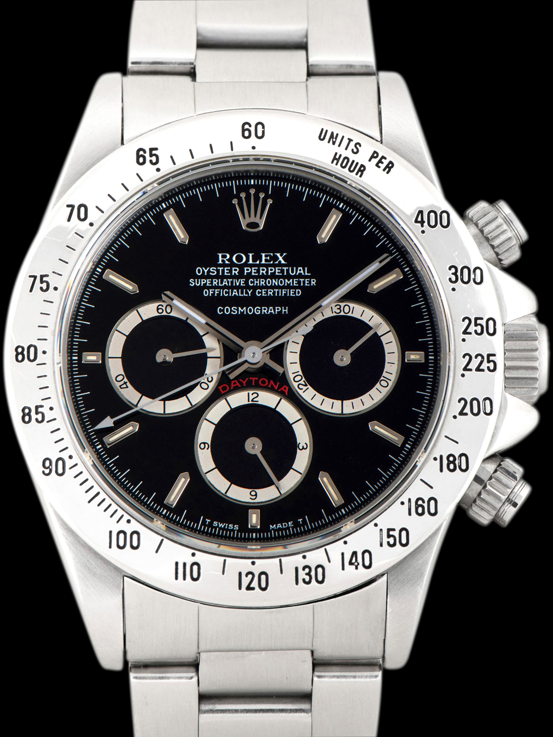 Image of 1989 Rolex Zenith Daytona (Ref. 16520) Black Mk. I "Floating Cosmograph" Dial W/ Box, RSC Paperwork