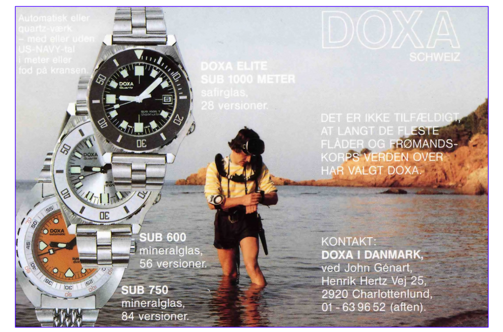 Vintage Doxa 600t advertisement