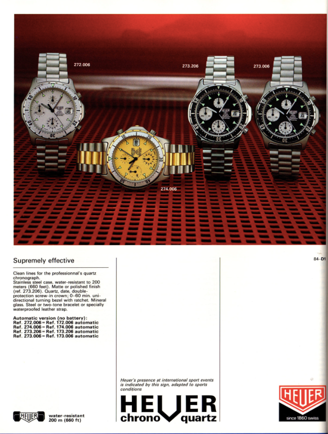 Tag Heuer 2000 advertisement 