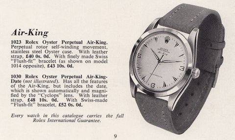 Vintage Rolex Air King Advertisement