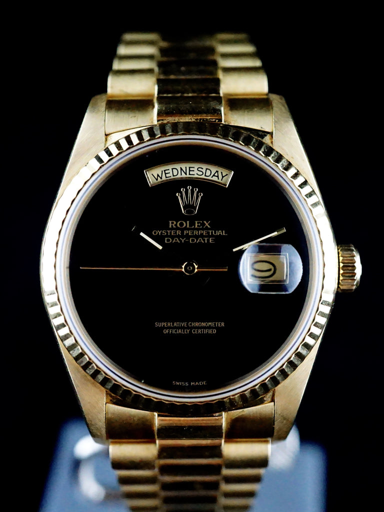 rolex day date gold onyx dial