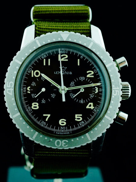 1973 LEMANIA Cal. 1872 Military Pilots Chronograph (South African Air ...