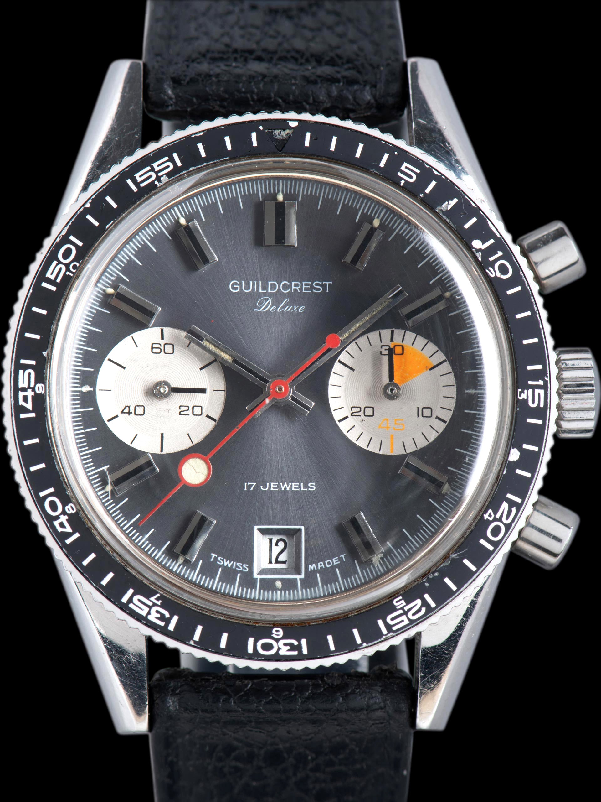 image of 1970s Guildcrest Deluxe Chronograph Valjoux Cal. 7734