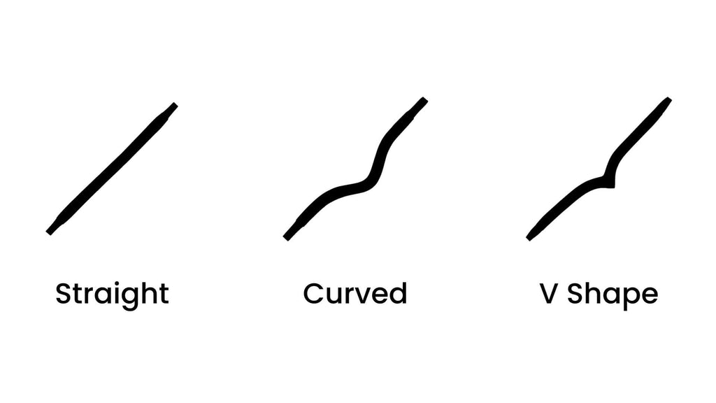 Shapes of browbands. Straight browband. Curved Browband. V-Shape/Icelandic Browbands