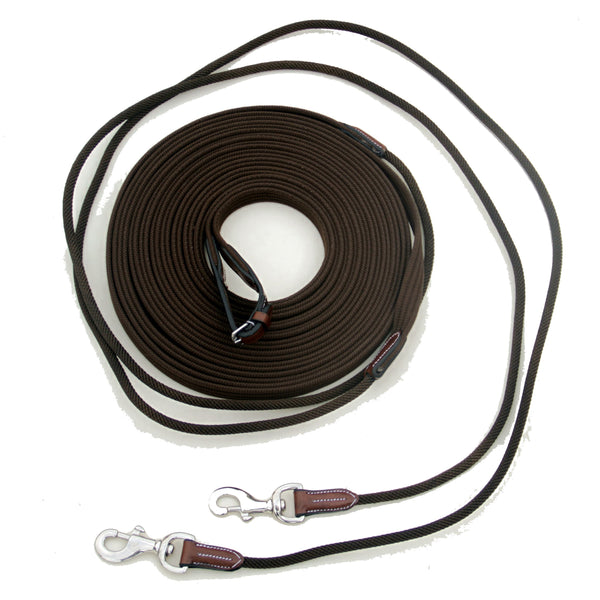 ExionPro Biothane Soft Leather with 7 Hand Stopper Reins. Vegetable Tanned Leather / Conker (Tan Brown) / Medium (Cob Size)